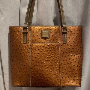 Dooney & Bourke, copper/brown, Ostrich Collection shoulder bag.